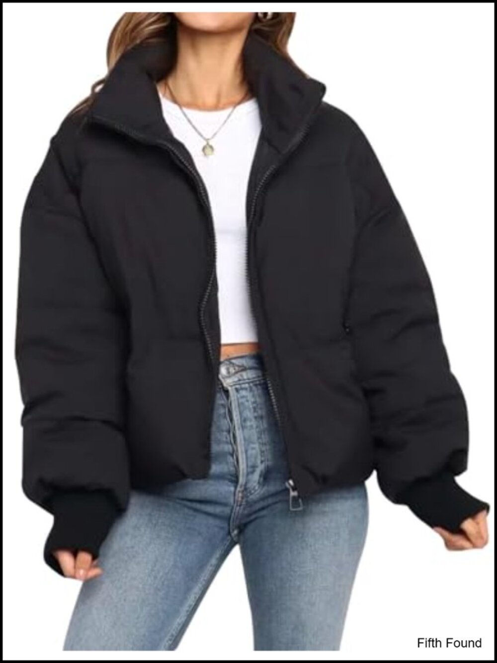 Womens Winter Cropped Puffer Jacket Quilted Short Warm Zip Front Coat